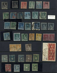 Toscana 1851/60 ca., pagine con ca. 40 francobolli usati, notato ...