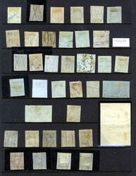 Toscana 1851/60 ca., pagine con ca. 40 francobolli usati, notato ...