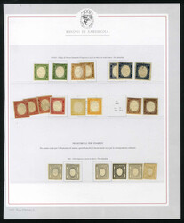 Sardegna 1851/63 ca., tre pagine con oltre 40 francobolli nuovi ed ...