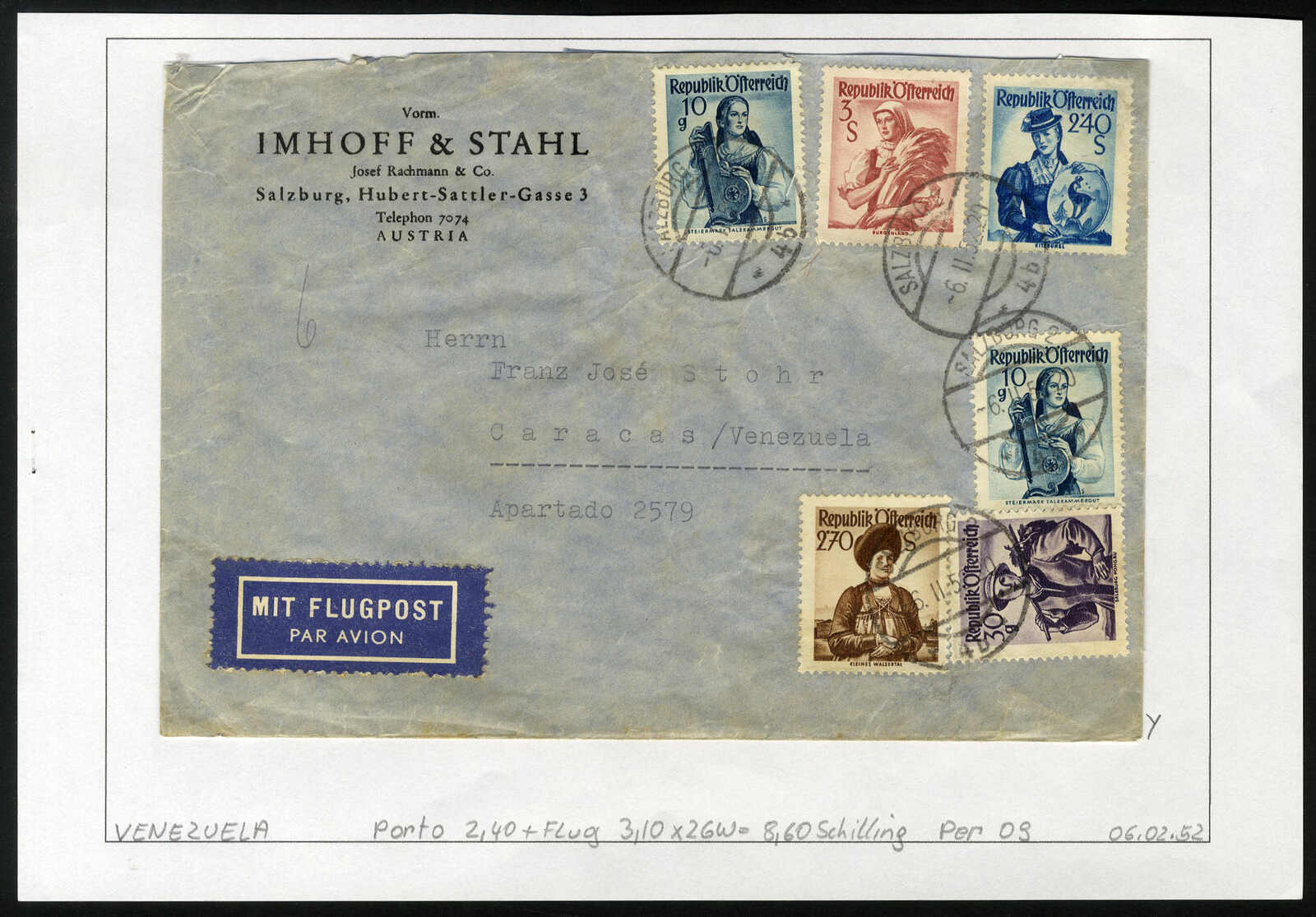 Lot 2712 - europe Austria 2nd. Republic -  Viennafil Auktionen 97th Public Auction Golden Heritage: Austrian Rarities & European Treasures Auction