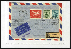 1948., Zwei portogerechte Ersttag-Reko-Luftpostbriefe nach Polen, ...