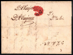 Triest 1845, Schiffsbrief von Triest am 25.1. nach Venedig, Stempel ...