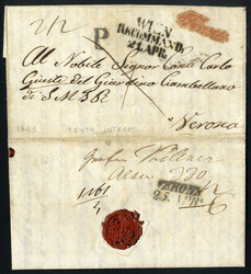 WIEN / RECOMMAND: 1849, Brief von "WIEN / RECOMMAND:" am 21.4. mit ...