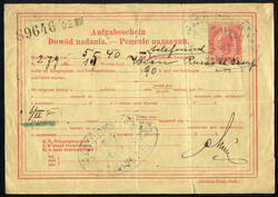 Krakau 1900 ca. Telegrammaufgabeschein 10 H rosa karmin von Krakau ...