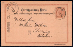 Borszczow 1897, Correspondenz-Karte 2 Kr. braun (Deutsch-Poln.-Ruth.) ...