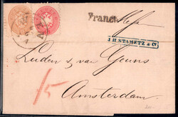 1865, Brief von Wien am 6.6. nach Amsterdam (Niederlande) frankiert ...