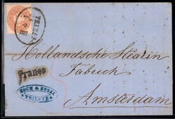 1867, Brief von Triest am 21.1. nach Amsterdam (Niederlande) ...