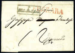 1828/1842, due lettere da Ferrara (lineare) per Roveredo (Austria), ...