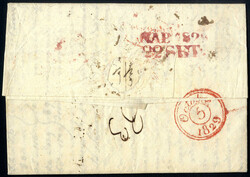 1829, lettera da Napoli il 22.9 per Parigi (Francia), bollo LT, ...