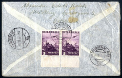 1937, Luftpost-Brief von Wien vom 28.8. nach Addis Abeba (Äthiopien) ...