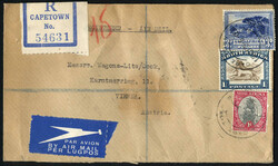 1934/35, Luftpost-Brief von Wien vom 12.12.1934. über Fluglinie ...