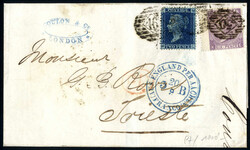 1865, Brief aus London am 19.9. über "Aus England per Aachen Franco ...