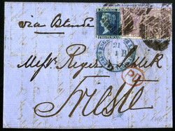 1868, Brief aus London am 20.1. über "Aus England per Aachen Franco ...