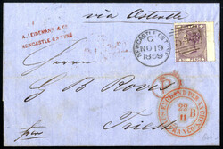 1859, Brief aus Newcastle on Tyne am 19.11. über "Aus England per ...