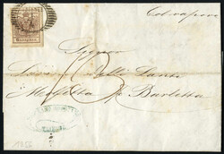 1856, Brief von Triest vom 1.4. mit dem Lloyd nach Molfetta (Neapel) ...