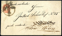 1861 ca., Ganzsachenbrief 5 Kr. rot von Wien im Oktober nach ...