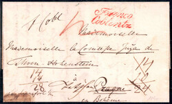 1840, Brief vom 24.1. über Tetschen nach Prag (Böhmen), ...