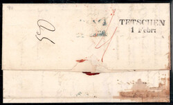 1840, Brief vom 24.1. über Tetschen nach Prag (Böhmen), ...