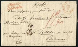 1838, Brief von Den Haag am 18.5. über Köln und Leipzig nach ...