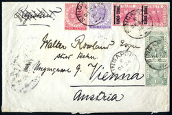 1899, Straits Settlement, Brief von Singapur am 24.12. nachWien, ...