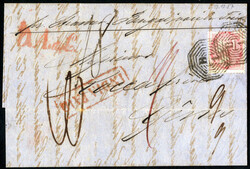 1857, Indien, Brief aus Calcutta am 7.2. per steamer über Triest ...
