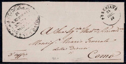 1858, portofreier Brief von Poschiavo am 24.12. nach Como