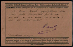 1912, Flug=Post=Karte von Darmstadt am 12.6. nach Bologna und ...