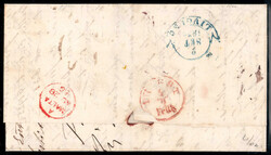1858, Brief von Malta am 28.8. über Livorno nach Triest, frankiert ...