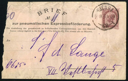 1893/1916, 9 Belege mit Rohrpost befördert, ein Brief, 4 ...