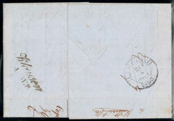 1849, Brief von Kopenhagen am 23.8. über Hamburg und Klausen ...