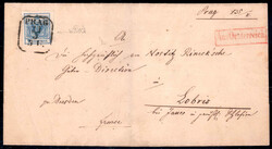 1850, Auslandsbrief vom 21.3.185.. von Prag über Dresden nach Lobris ...