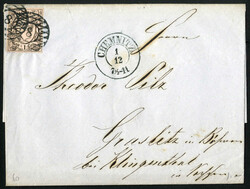 1855/60, zwei Briefe von Chemnitz nach Graslitz in Böhmen (bei ...