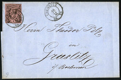 1855/60, zwei Briefe von Chemnitz nach Graslitz in Böhmen (bei ...
