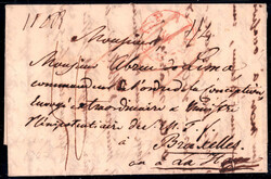 1827, Brief vom 3.2.1827 von Lissabon über England nach Brüssel ...