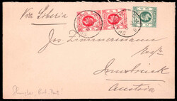 1910, cover dated 15. October 1910 from Shanghai to Innsbruck ...