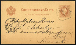 LESINA, 8/7, zwei Correspondenzkarten 2 Kr. braun Dt.-Ital. mit ...