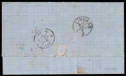 1873, Brief vom 27.5.1873 von Malta nach Livorno, frankiert mit GB 4 ...