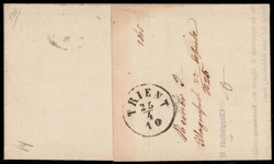 Klagenfurt 1865, Drucksache vom 22.4.1865 von Klagenfurt nach Trient, ...