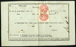 Karlstadt 1866, Retour-Recepisse vom 27.9.1866 von Karlstadt nach ...