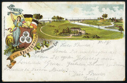 TRZEBINIA - DWORCEC BAHNHOF: Lithowerbekarte des Weinhauses M. Bester ...