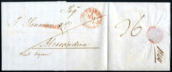 Triest 1843/45, Lot mit drei Briefen mit der Schiffspost nach ...