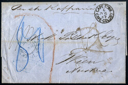 1867, Kap der Guten Hoffnung, Schiffsbrief "Per str. Kaffrania" von ...