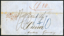 1860, Kuba, Portobrief von Havanna über London, Aachen nach Wien, ...