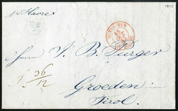 1842, USA, Forwarder-Brief aus Baltimore 16.8. über New York, Le ...