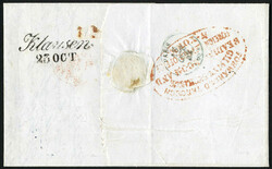 1842, USA, Forwarder-Brief aus Baltimore 16.8. über New York, Le ...