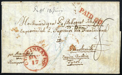 USA 1852 ca., Francobrief aus Cincinnati 17.5. befördert mit dem ...