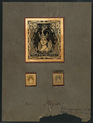 1917, Briefmarken-Entwurf "Königin Zita, 20 Filler" mit 2 ...