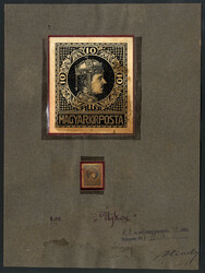 1917, Briefmarken-Entwurf "König Karl IV, 10 Filler" mit 1 ...