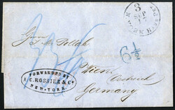 Kuba 1866, Forwarderbrief aus Havanna über New York, Hamburg nach ...