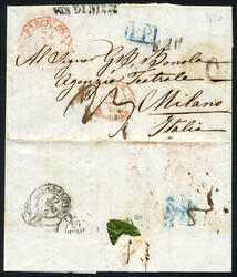 1850, Spanien, Brief vom 28.4 aus Barcelona über Frankreichnach ...